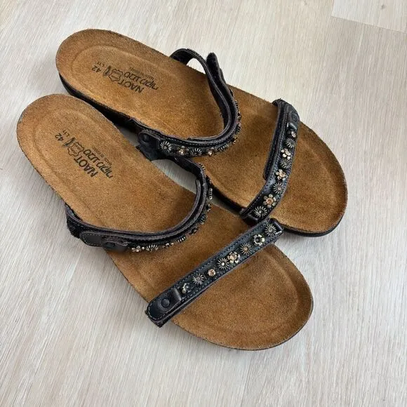 Naot Floral Embellished Comfort Slip On Sandals Size 42 / US 11