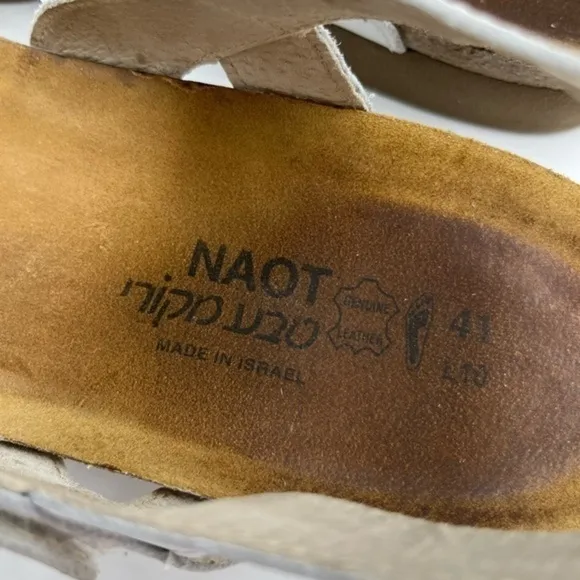 Naot Kayla White Leather Women's Sandals Size 41