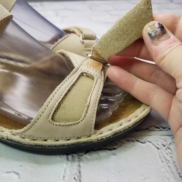 Naot Papaya bone ankle strap sandals