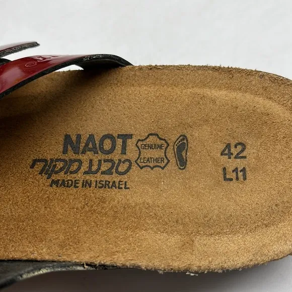 NAOT Red Patent Slip On Sandals Size EU 42. MCS3536G