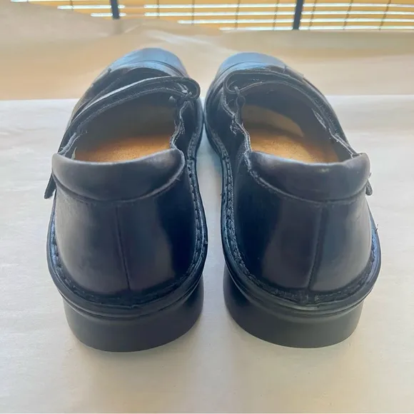 Naot Tone Black Leather Mary Jane Flats with Comfort Features