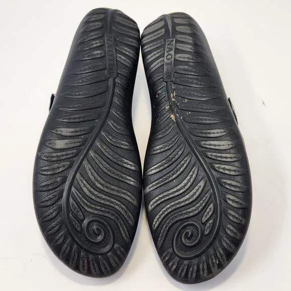 Naot Women Kirei Gray Metallic Leather Mary Jane Flats Size 40 US 9 Comfort Shoe