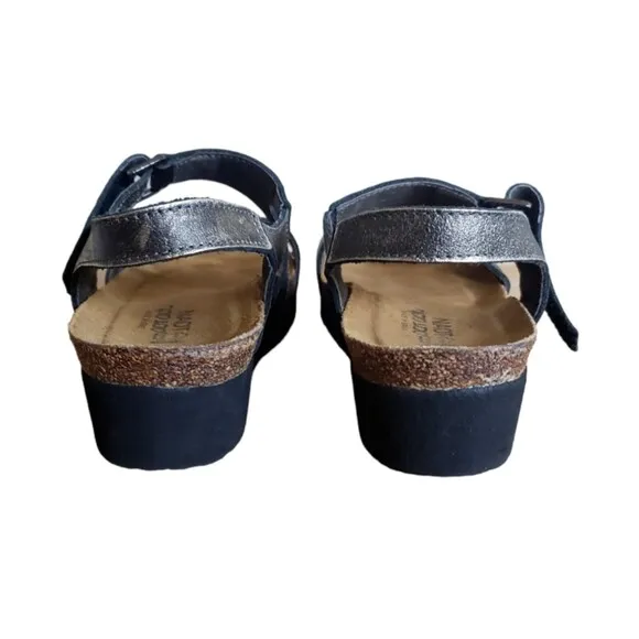 Naot Women's Size 8 EU 39 Wedge Sling Strap Sandals Bronze Gray