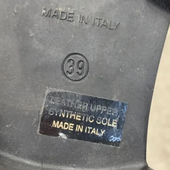 NAPOLEONI Black Leather Combat Moto Boots with buckles Made in Italy EU 39