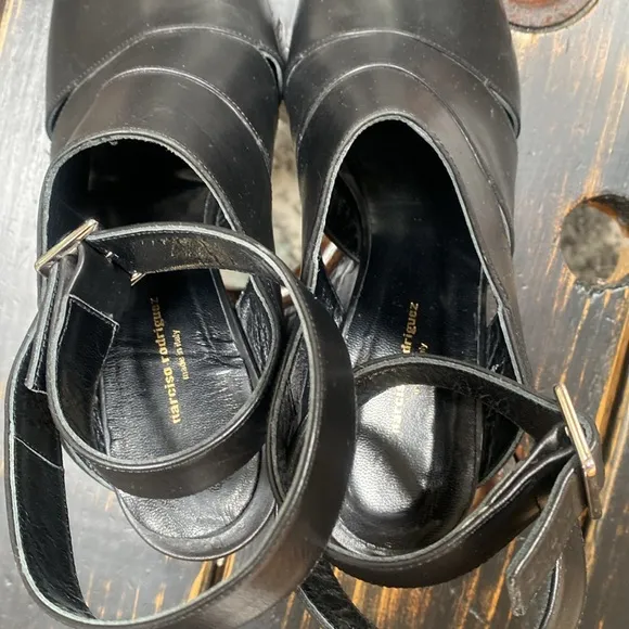 Narciso Rodriguez Wedge Wrap Ankle Strap Sandals