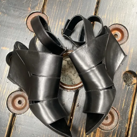 Narciso Rodriguez Wedge Wrap Ankle Strap Sandals
