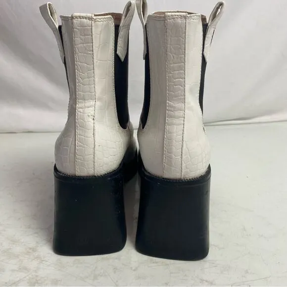 Nasty Gal Faux Leather High Platform Chelsea Boots Size 10
