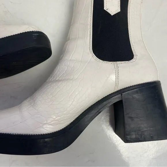 Nasty Gal Faux Leather High Platform Chelsea Boots Size 10
