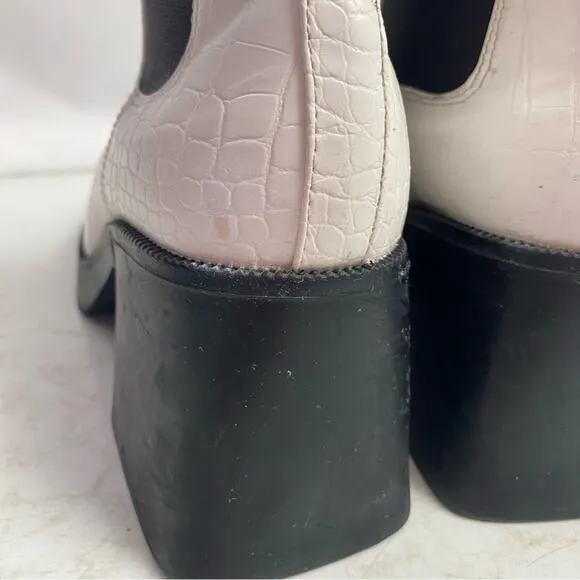 Nasty Gal Faux Leather High Platform Chelsea Boots Size 10
