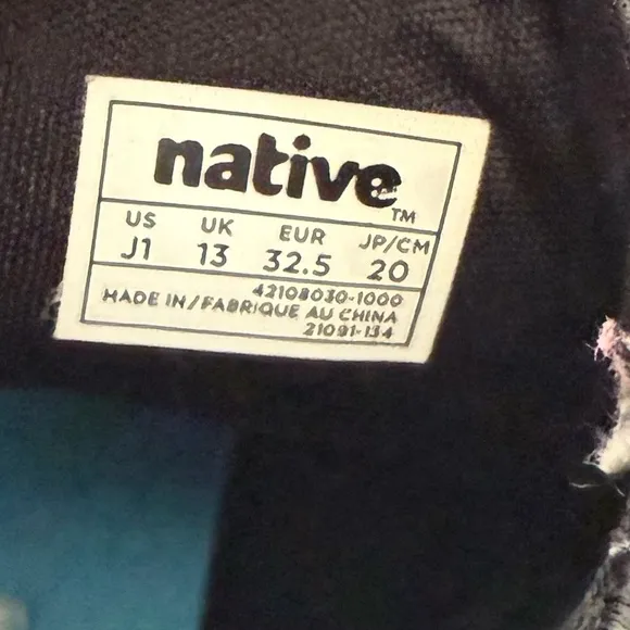 Native Black Kensington Chelsea Boots Children’s Size 1