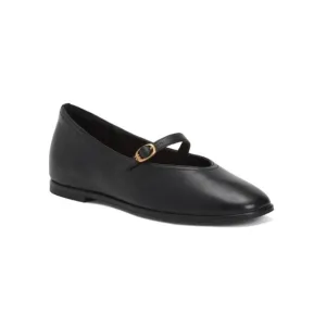 NATURALIZER PREMIUM Black Leather Wide Width Comfort Elina Dress Flats