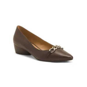 NATURALIZER PREMIUM Chocolate Leather Becca Almond Toe Flats