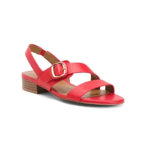 NATURALIZER PREMIUM Red Leather Meesha Slingback Sandals