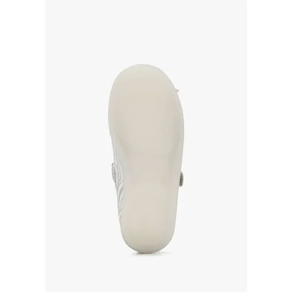NATURINO CLARIES Zebra-print fabric ballet flats, White