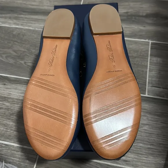 Navy Brooks brothers leather flats