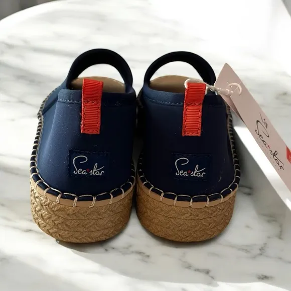 Navy Slip-On Espadrille Beach Open Toe Flats