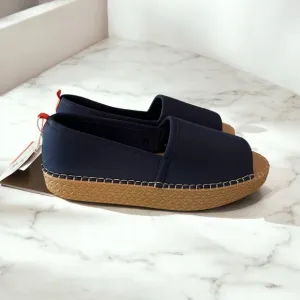 Navy Slip-On Espadrille Beach Open Toe Flats