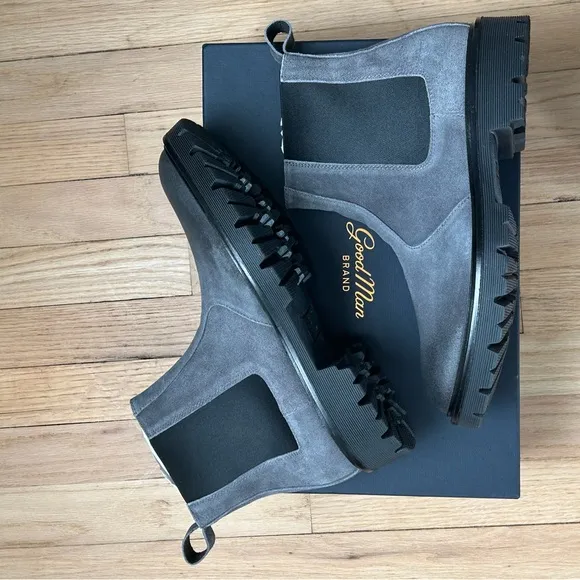 NEW $268 modern city Chelsea oil slick boots men’s the good man grey‎ size 8