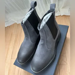 NEW $268 modern city Chelsea oil slick boots men’s the good man grey‎ size 8