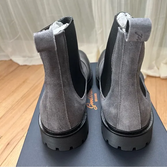 NEW $268 modern city Chelsea oil slick boots men’s the good man grey‎ size 8