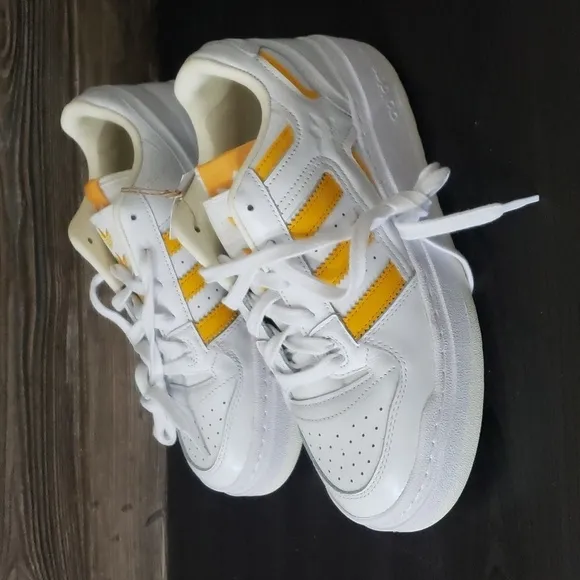 New Adidas Forum XLG White Yellow Platform Sneakers