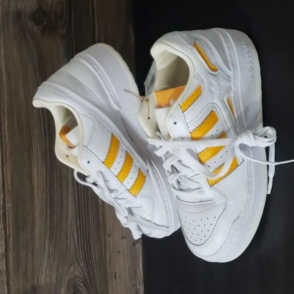 New Adidas Forum XLG White Yellow Platform Sneakers