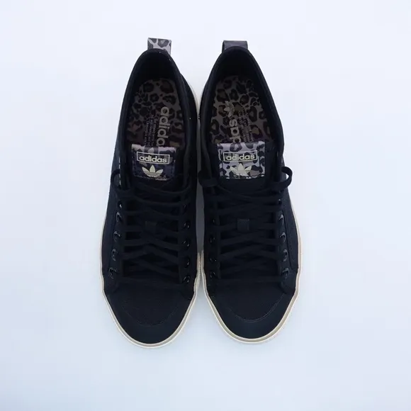 NEW adidas Originals Nizza Trek Leopard Platform Sneaker FZ5999 Black