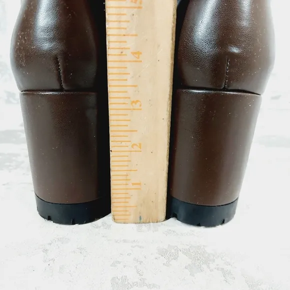 NEW Aerosoles Esen Brown Vegan Leather.Combat Moto Boots i88
