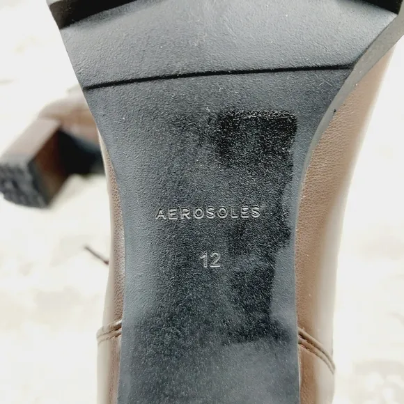 NEW Aerosoles Esen Brown Vegan Leather.Combat Moto Boots i88