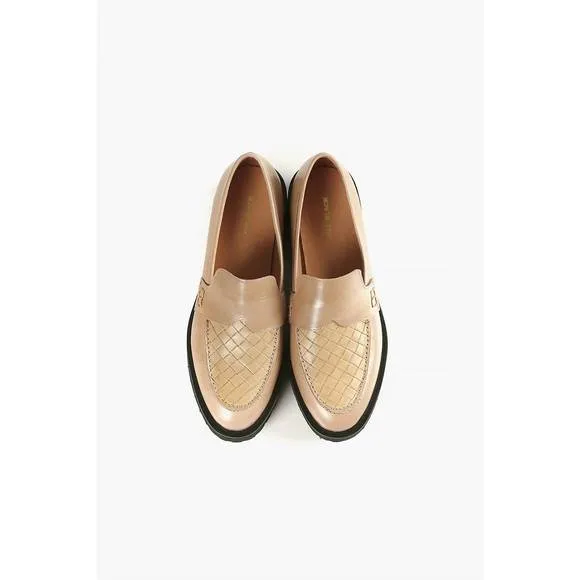 NEW ALL BLACK woven lady lugg in beige