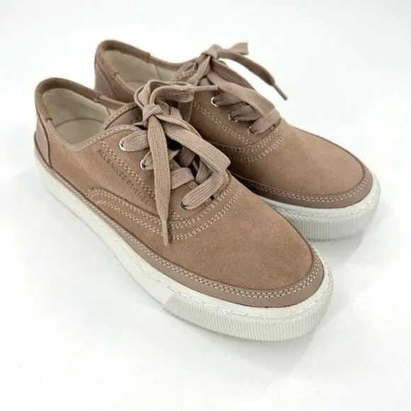 NEW AllSaints Bella Suede Low Top Sneakers Dirty Pink Size 8/38 NEW