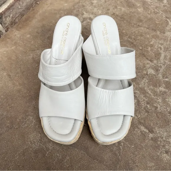 NEW Andree Assous Women's Pilar Slip On Espadrille Platform Sandals Sz 38