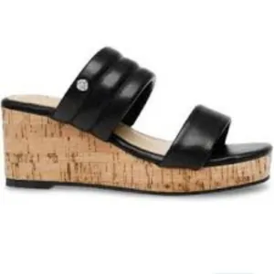 New Anne Klein NABEEL Womens Slip On Open Toe Slide Sandals slides black