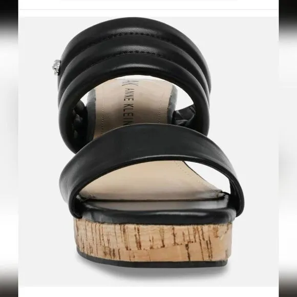New Anne Klein NABEEL Womens Slip On Open Toe Slide Sandals slides black