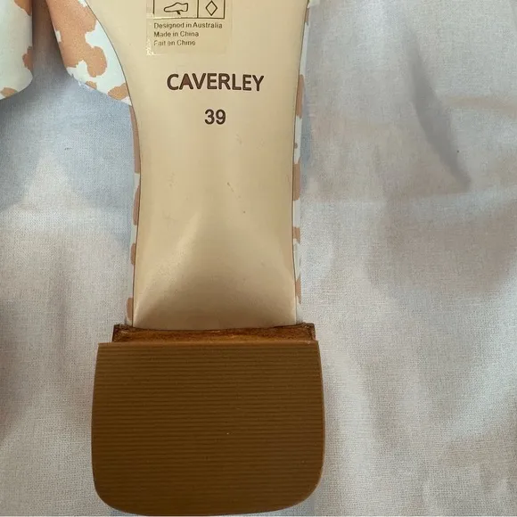 NEW Anthropologie CAVERLEY Murry Mule Slide Sandals in Taupe Cow Print 39