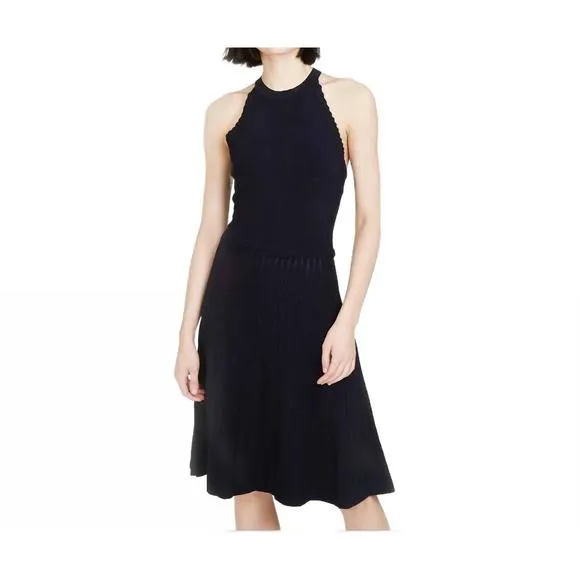NEW AUTUMN CASHMERE racerback halter dress in navy