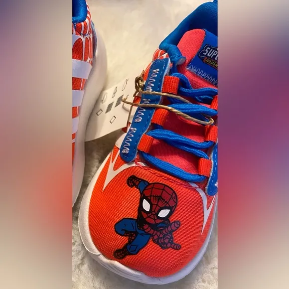 New baby size 4 Adidas x Spiderman racer TR21 superhero adventure sneaker