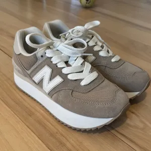 New Balance Beige Platform Sneakers