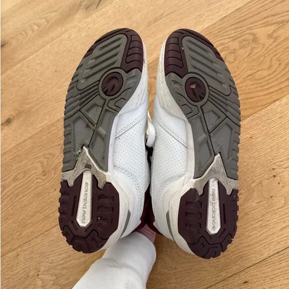 New Balance - Men's 550 Sneakers in White &amp; Burgundy