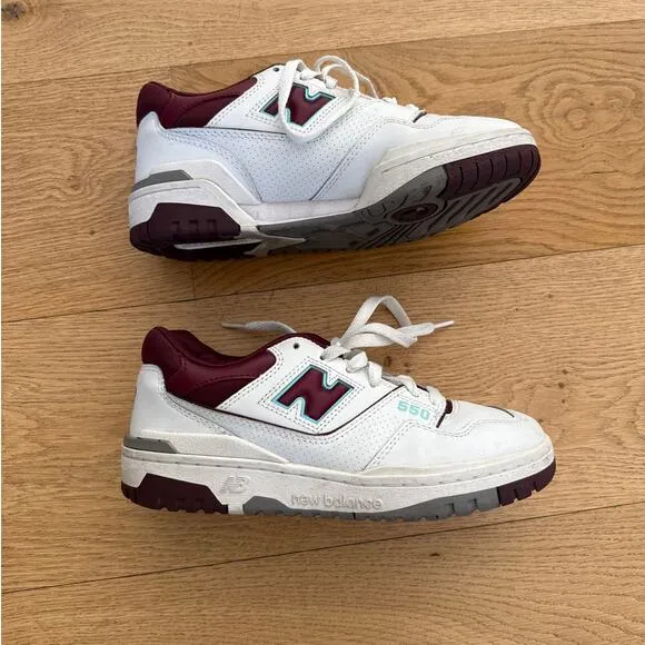 New Balance - Men's 550 Sneakers in White &amp; Burgundy