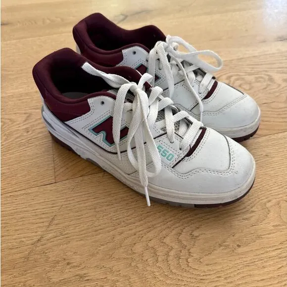 New Balance - Men's 550 Sneakers in White &amp; Burgundy