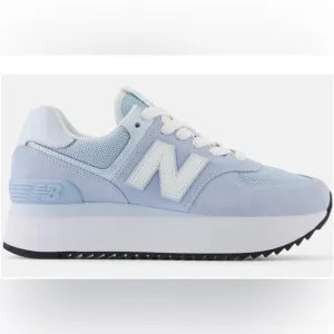 New Balance✨RARE🌟 574  Platform Sneakers Light Chrome Blue/ QuarryBlue W…