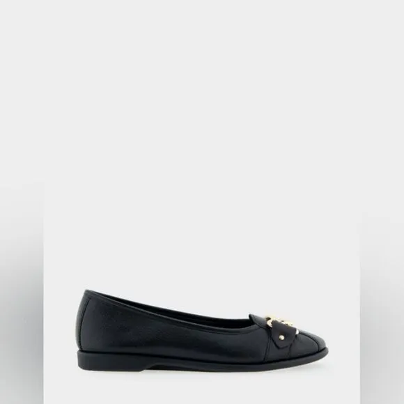 New Bia Comfortable Women’s Ornamented Black Leather Flats Size 10M”