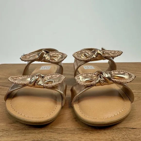 New Big Kids Dolce Vita Caicey Rose Gold Bow Ankle Strap Sandals Size 2 Y