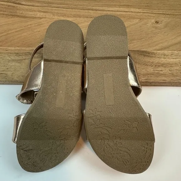 New Big Kids Dolce Vita Caicey Rose Gold Bow Ankle Strap Sandals Size 2 Y