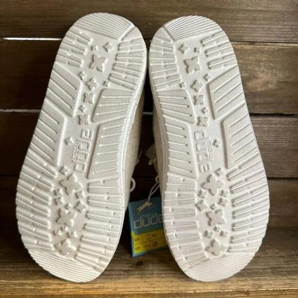 New Big Kids Hey Dude Wendy Woven Zebra Neutral Comfort Shoes‎ Loafers Size 1 Y