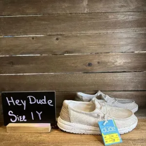 New Big Kids Hey Dude Wendy Woven Zebra Neutral Comfort Shoes‎ Loafers Size 1 Y