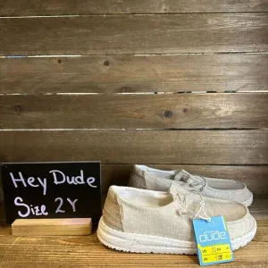 New Big Kids Hey Dude Wendy Woven Zebra Neutral Comfort Shoes‎ Loafers Size 2 Y