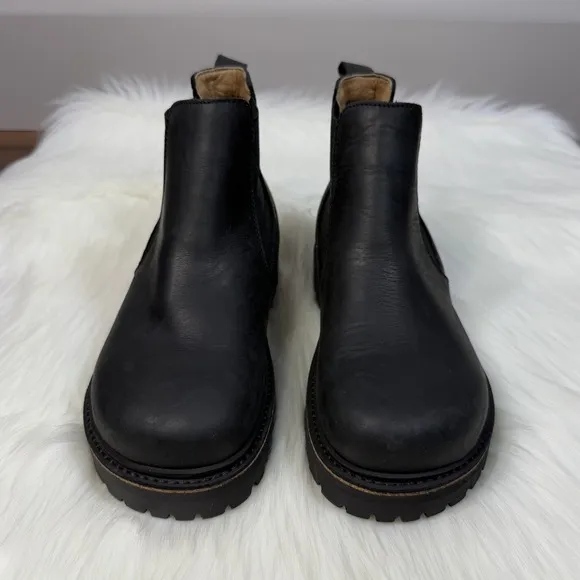 NEW Birkenstock Womens EU 38 E US 7 Nubuck Leather Stalon Chelsea Boots Graphite