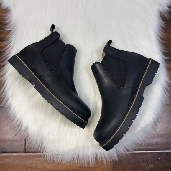NEW Birkenstock Womens EU 38 E US 7 Nubuck Leather Stalon Chelsea Boots Graphite